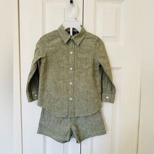 Janie and Jack boy linen set size 18-24 months